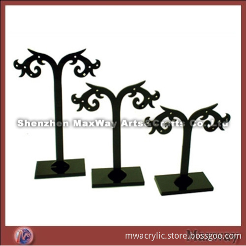 Acrylic Ingenious T-shaped Black 12 pairs Ear Nail/Pin/Earbob/Pendants/Earrings Display Holder/Showc